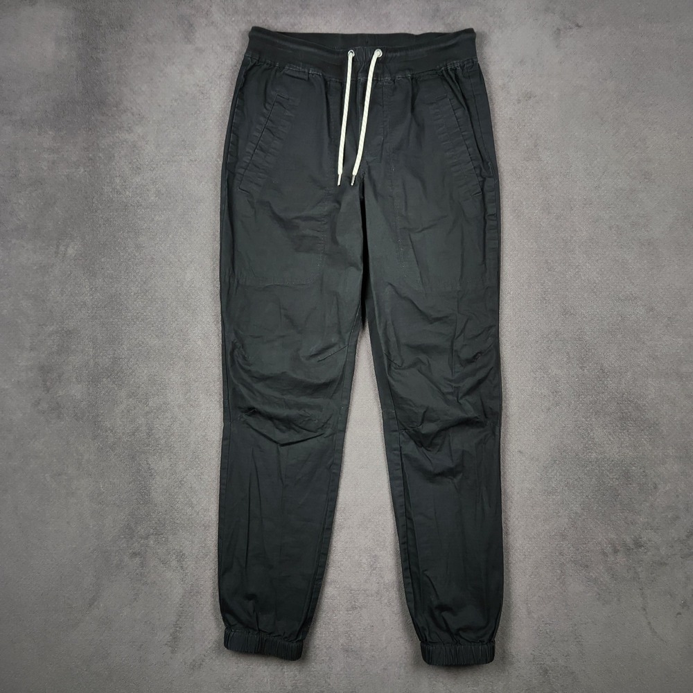 Vuori Ripstop Traveler Jogger Pants Mens Small Black Organic Cotton Stretch V434
